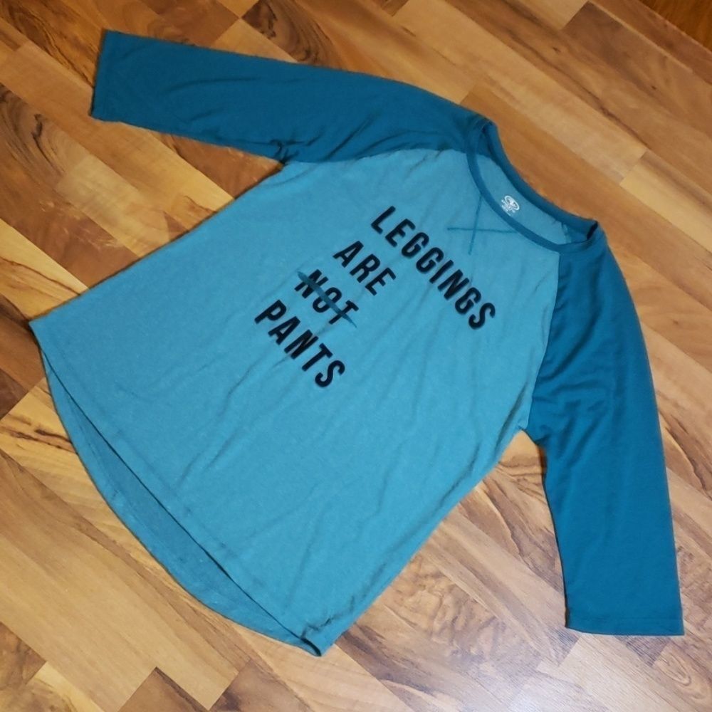 NWOT Athletic Works "Leggings Are [Not] Pants" Tee - Picture 2 of 6